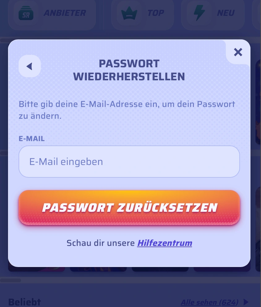 Passwort vergessen?