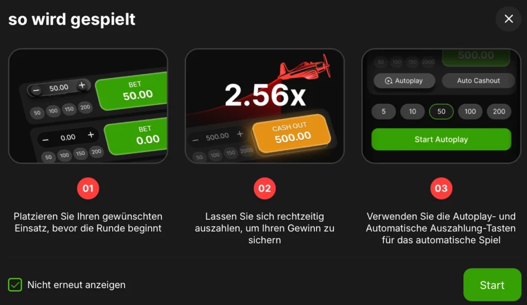 Wie spielt man Aviator bei Spinrollz?